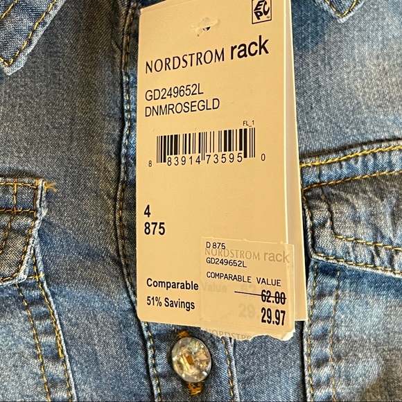 ZUNIE Kids' 3/4 Sleeve Denim & Mesh Dress In Denim Multi Size 4 - Picture 5 of 8